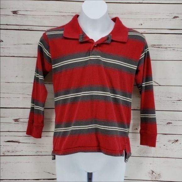 Faded Glory Striped Long Sleeve sz 8 Polo shirt - Picture 2 of 5